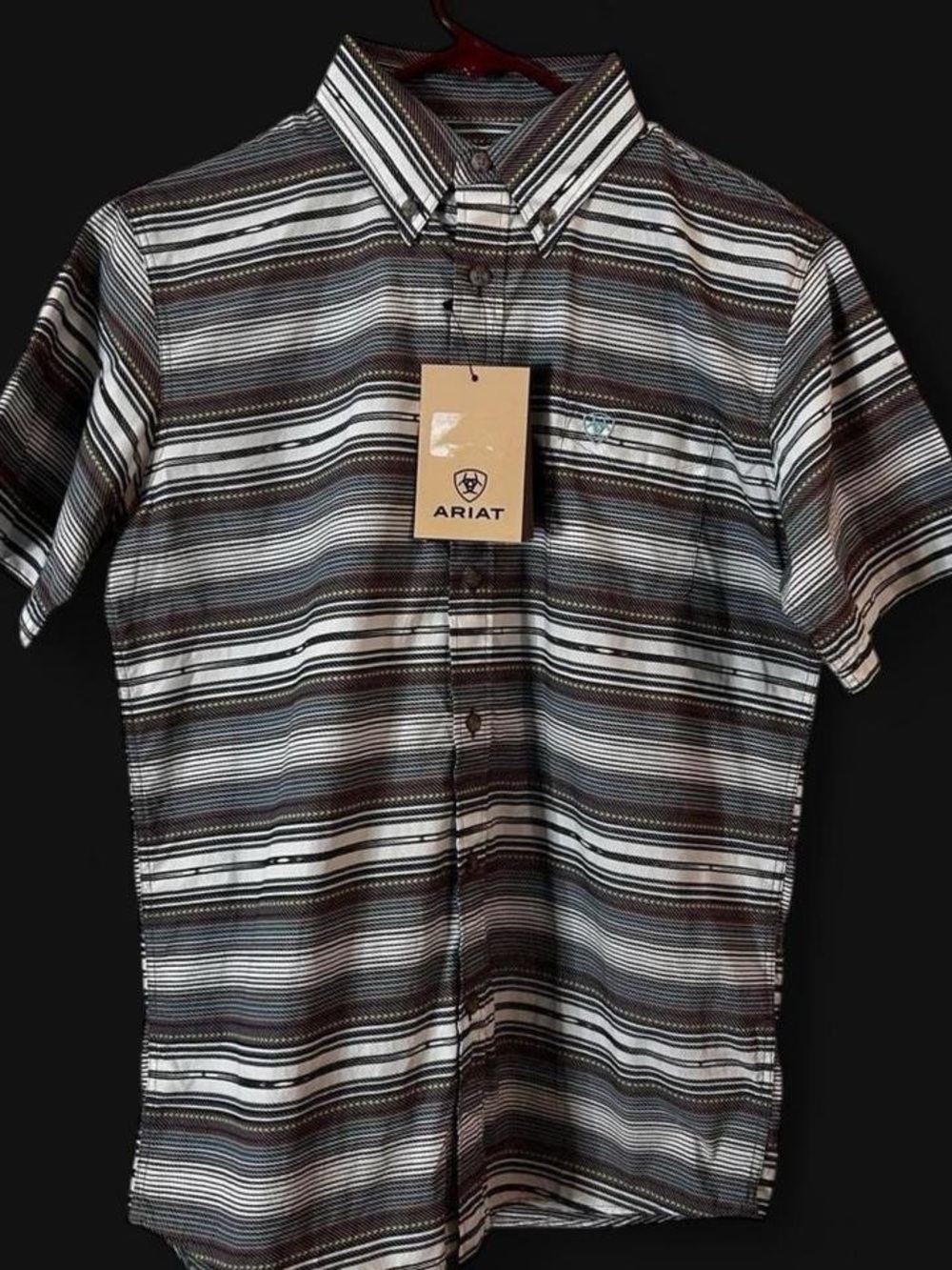 Ariat boys serape striped short sleeve classic ft sz XL 18